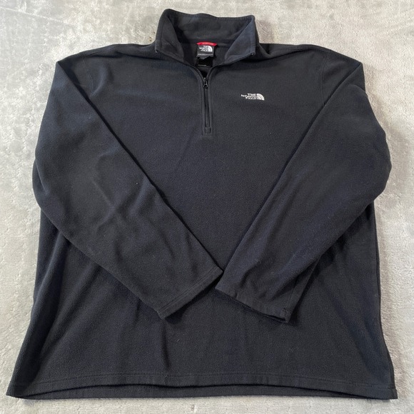The North Face Pullover Fleece Men XL Black Quarter Zip Jacket Outdoor Baselayer - Picture 1 of 10